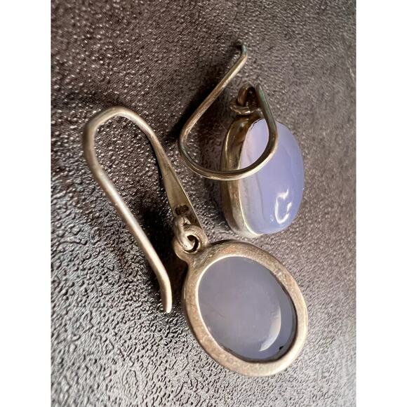 SOLD 
NEW Blue Chalcedony sterling silver drop earrings 5.31 grams - Picture 8 of 9